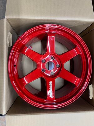 TE37 Ultra M-Spec TM3/Y 19x10 Face 4 (Set of four) Red WITH CAPS