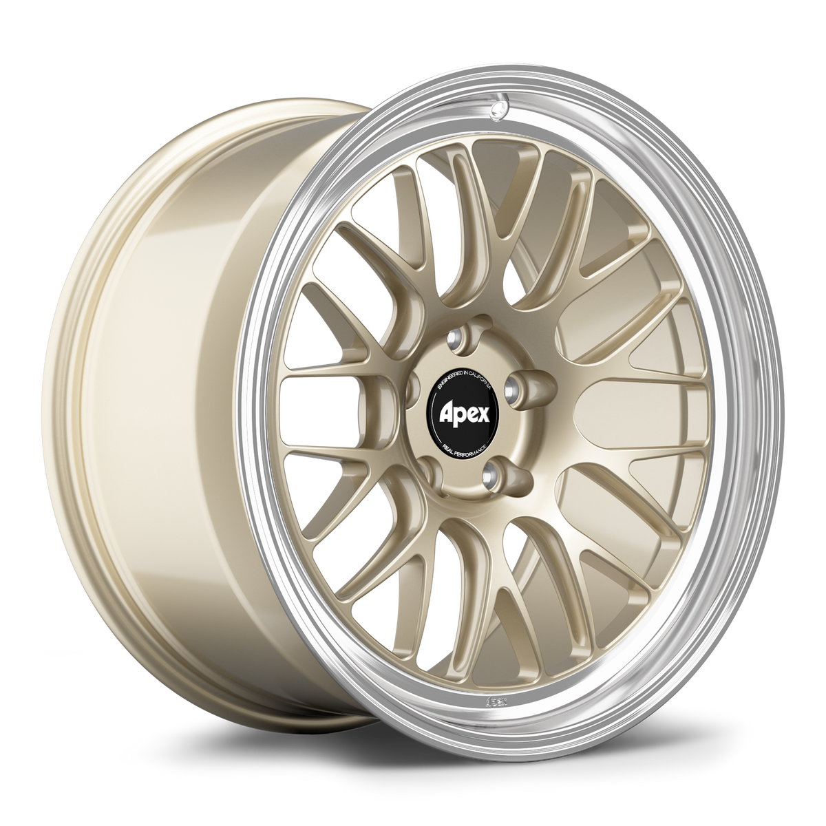 APEX ML-10RT forged wheel in Gloss Motorsport Gold - Machined Lip — manufacturer render