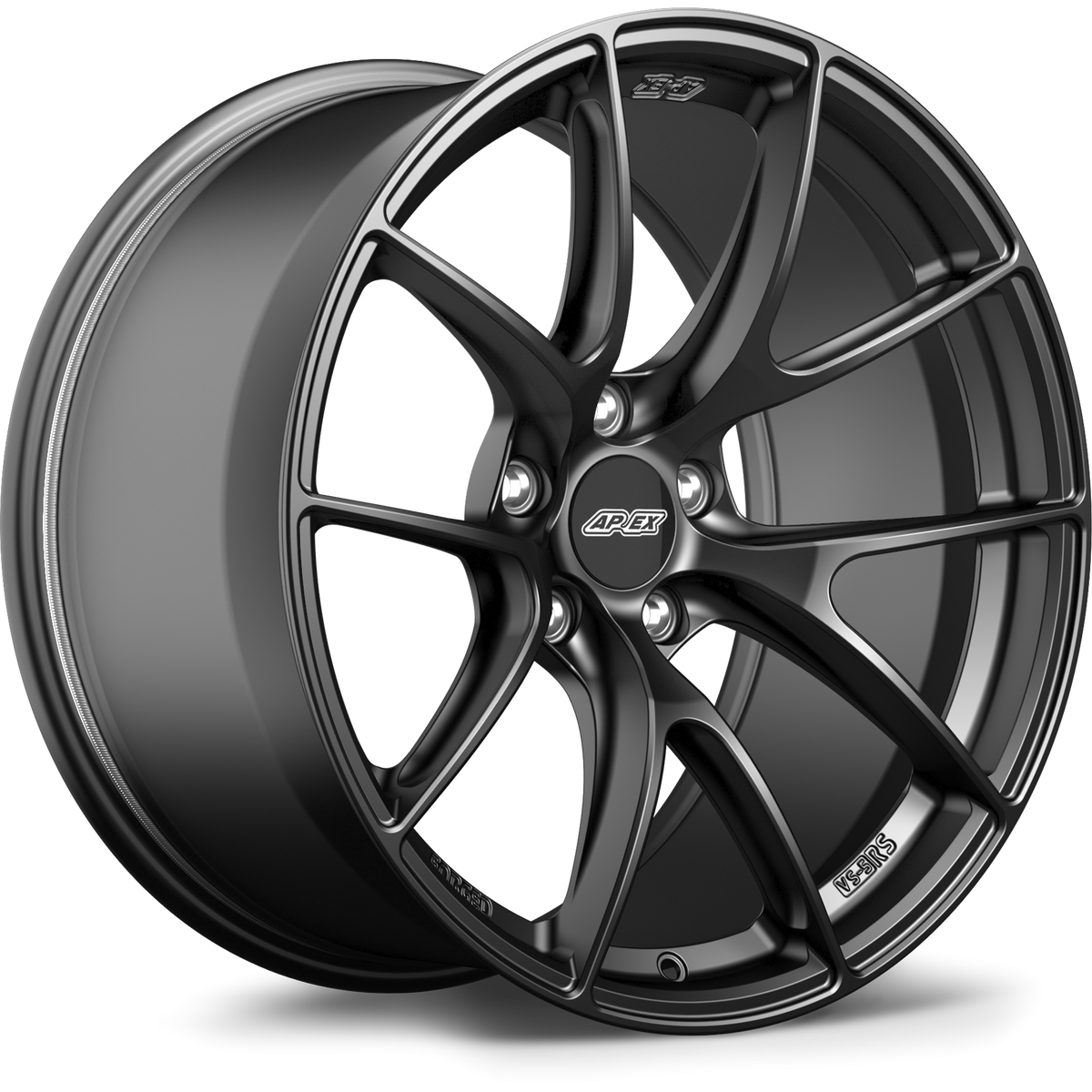 APEX VS-5RS forged wheel in Satin Black — manufacturer render