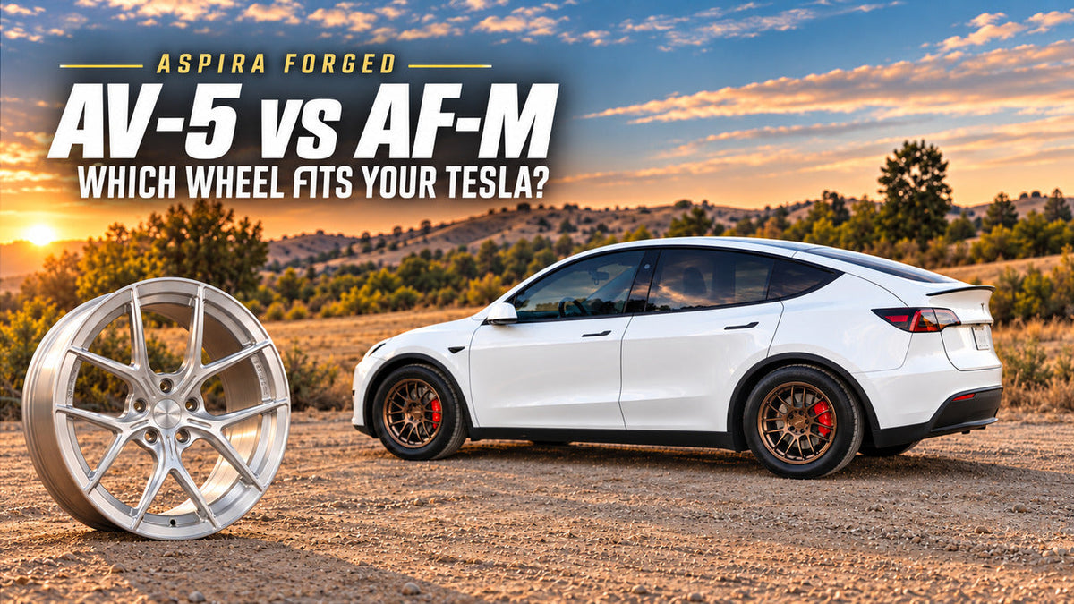 ASPIRA AV-5 versus AF-M forged Tesla wheel comparison