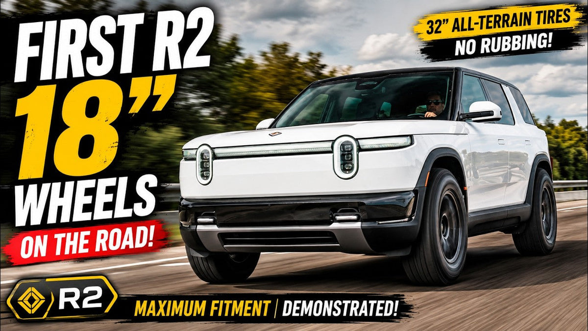 Rivian R2 road testing 18-inch Aspira forged wheels and 32-inch all-terrain tires