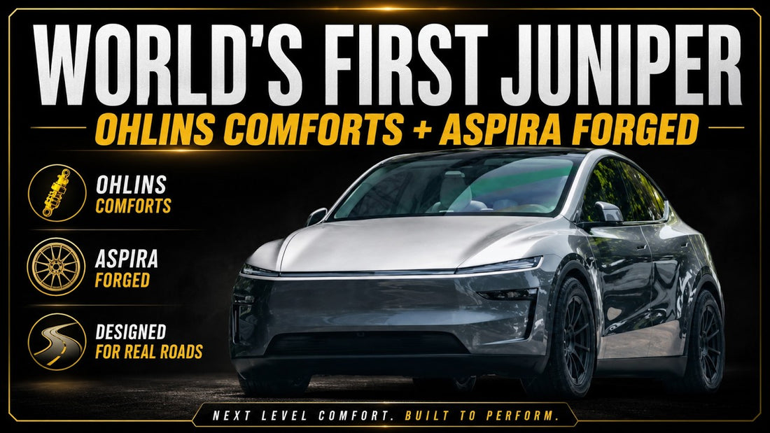 Tesla Model Y Juniper on Ohlins comfort suspension and Aspira forged wheels