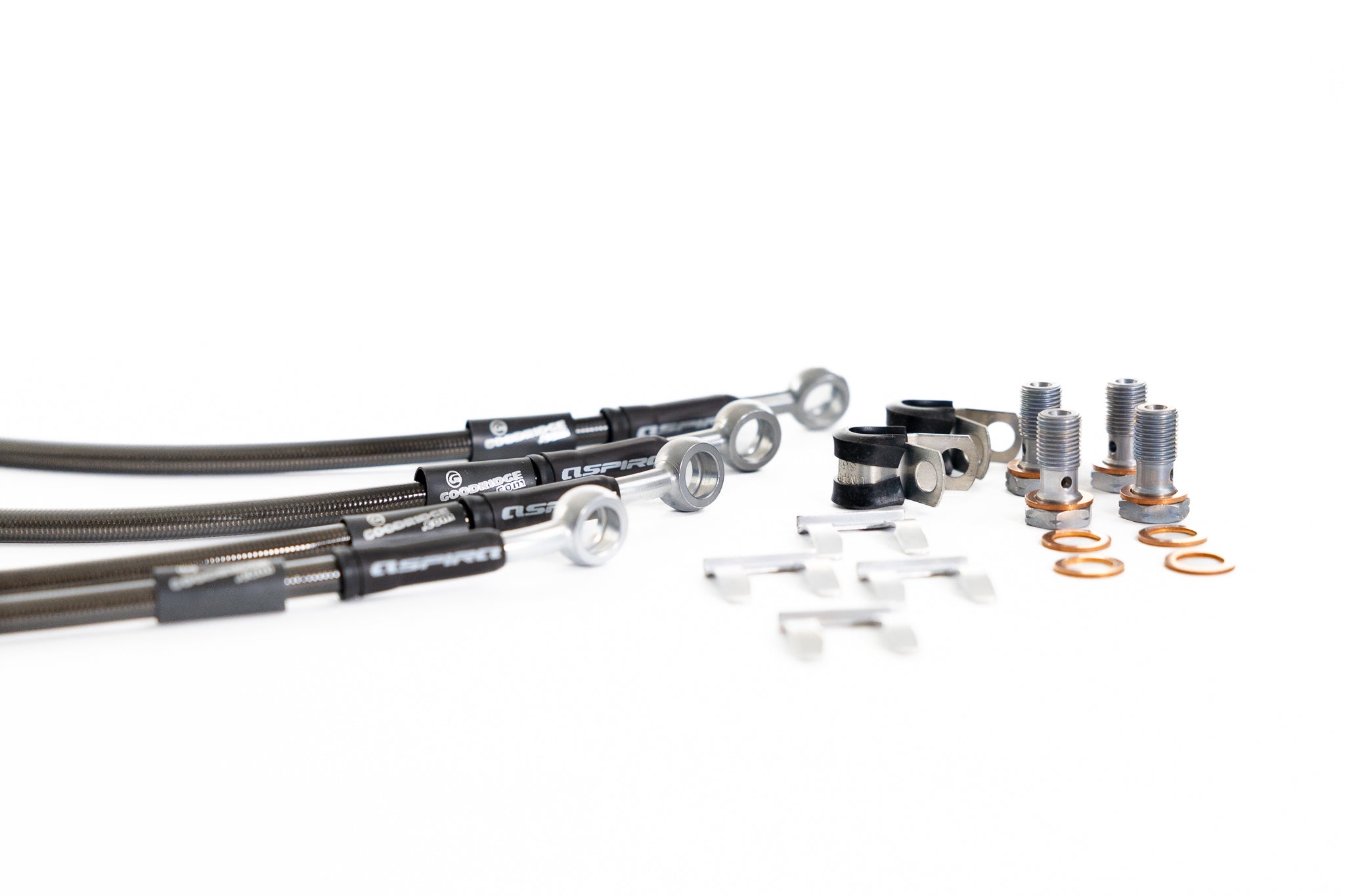 Aspira / Goodridge Stainless Steel Brake Lines (Clear, Carbon Smoke)