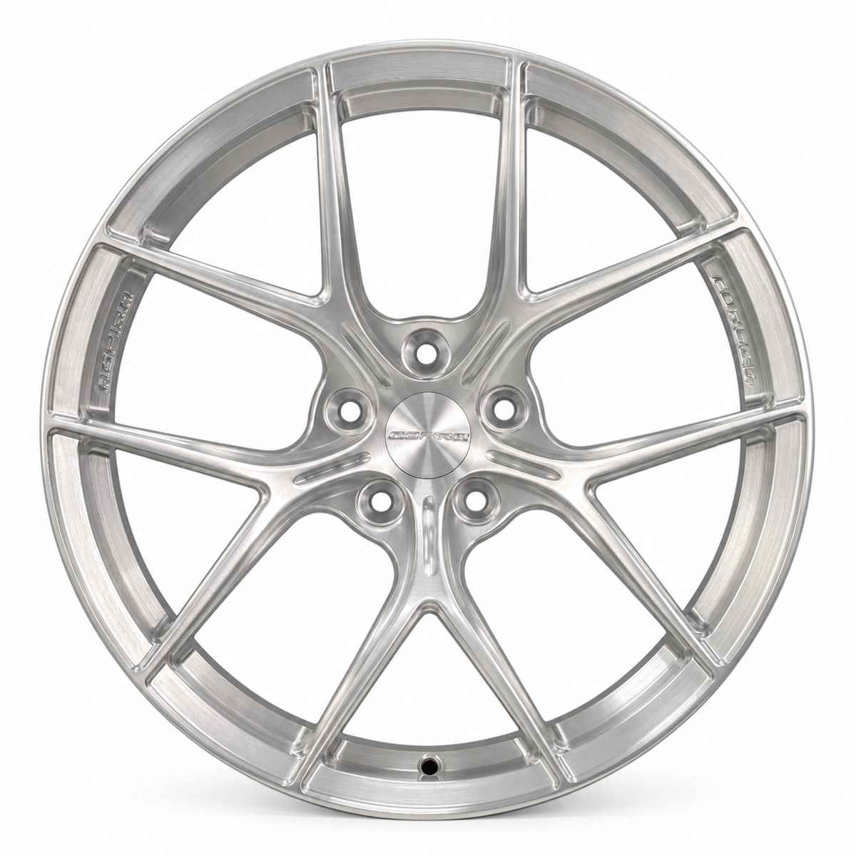 ASPIRA AV-5 19-inch Bright Brushed Silver forged wheel front view