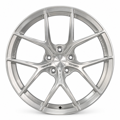 ASPIRA AV-5 19-inch Bright Brushed Silver forged wheel front view