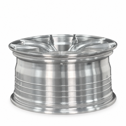 ASPIRA AV-5 19-inch Bright Brushed Silver forged wheel barrel view