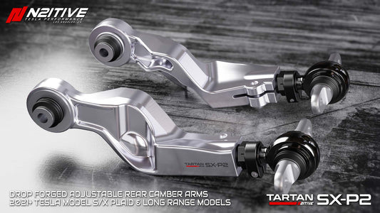 N2itive TARTAN SX-P2 2021+ Tesla Model S/X PLAID & Long Range Forged Adjustable Rear Upper Camber Arms (1 PAIR)