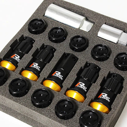 Project Kics 16+4 Locks Black R40 Iconix w/ Plastic Cap - 14x1.50