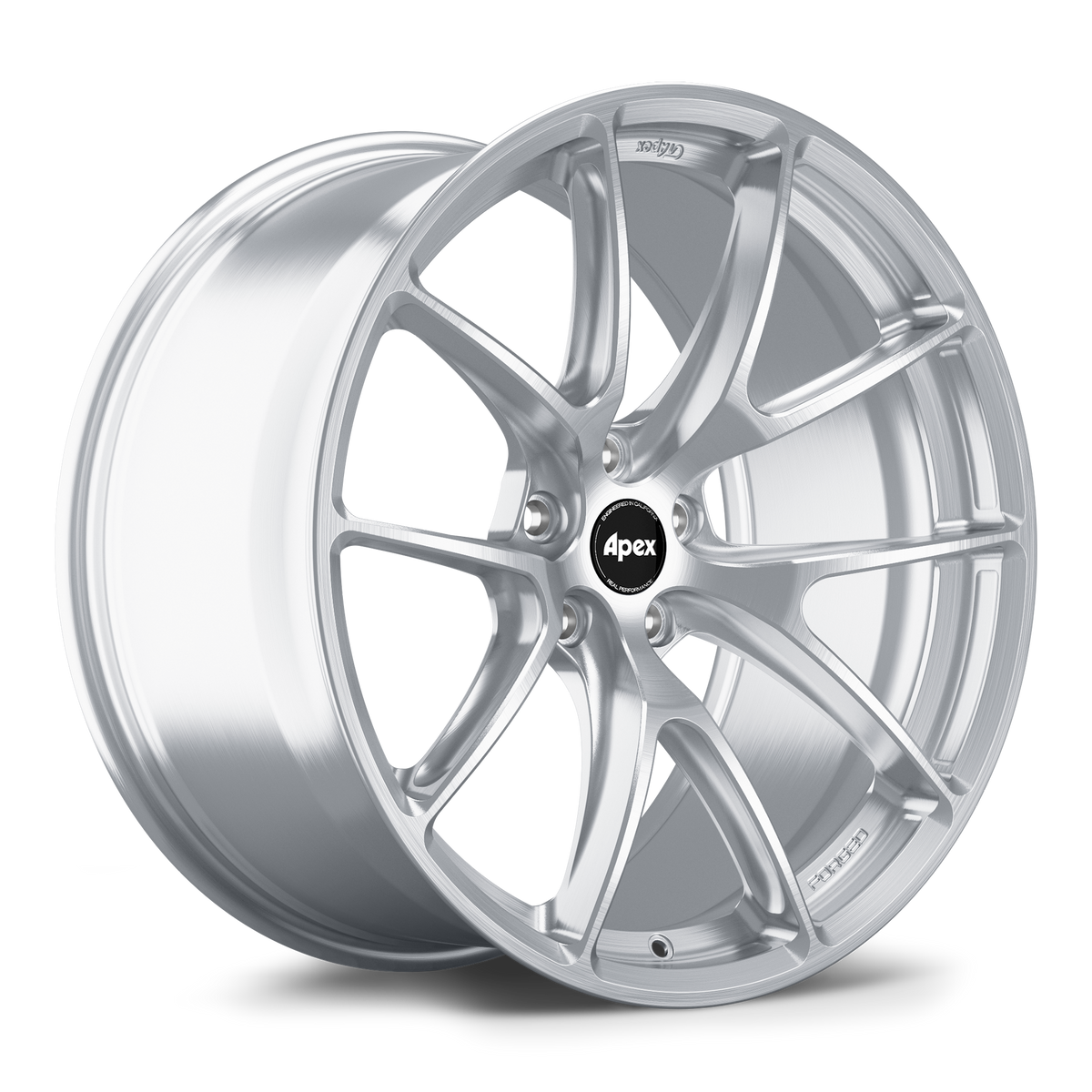 APEX VS-5RX forged wheel in Brushed Clear — manufacturer render