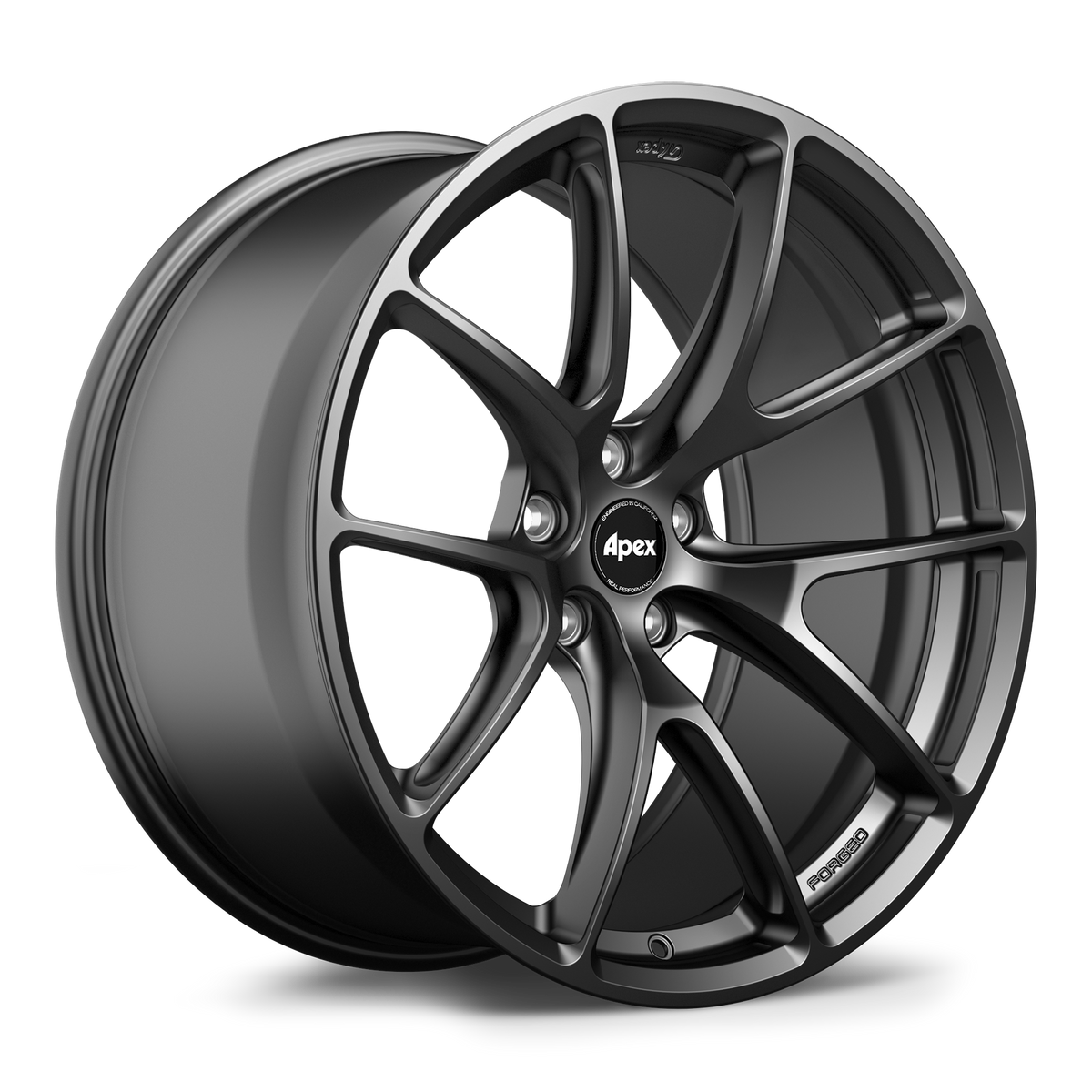 APEX VS-5RX forged wheel in Satin Black — manufacturer render