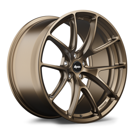 APEX VS-5RX forged wheel in Satin Bronze — manufacturer render