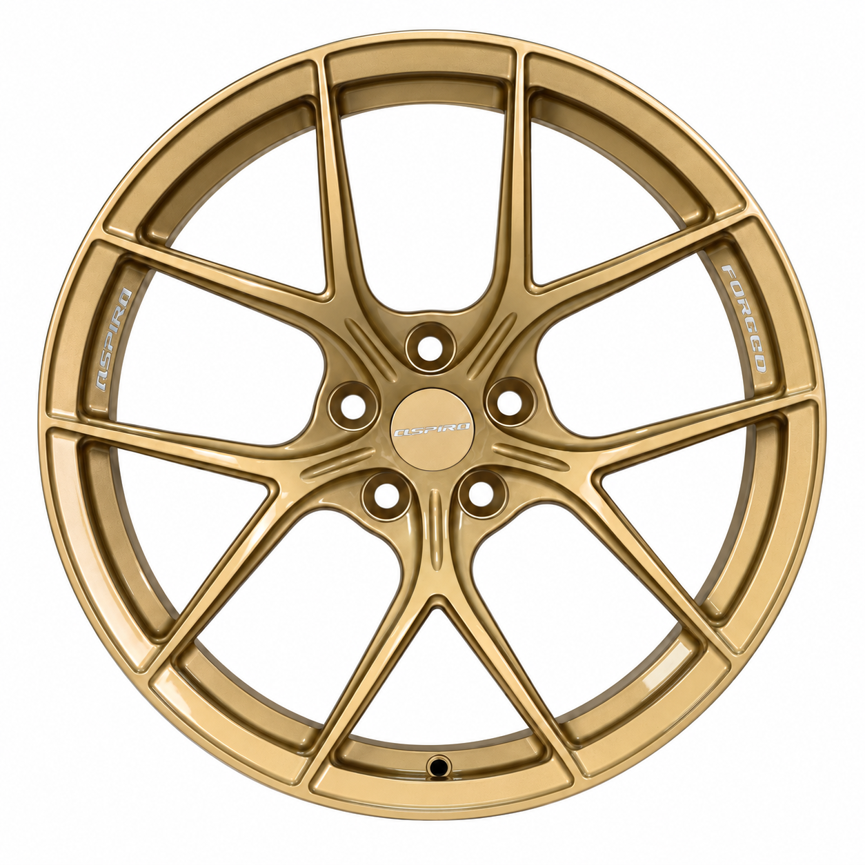 ASPIRA AV-5 19-inch Gold forged wheel angled view