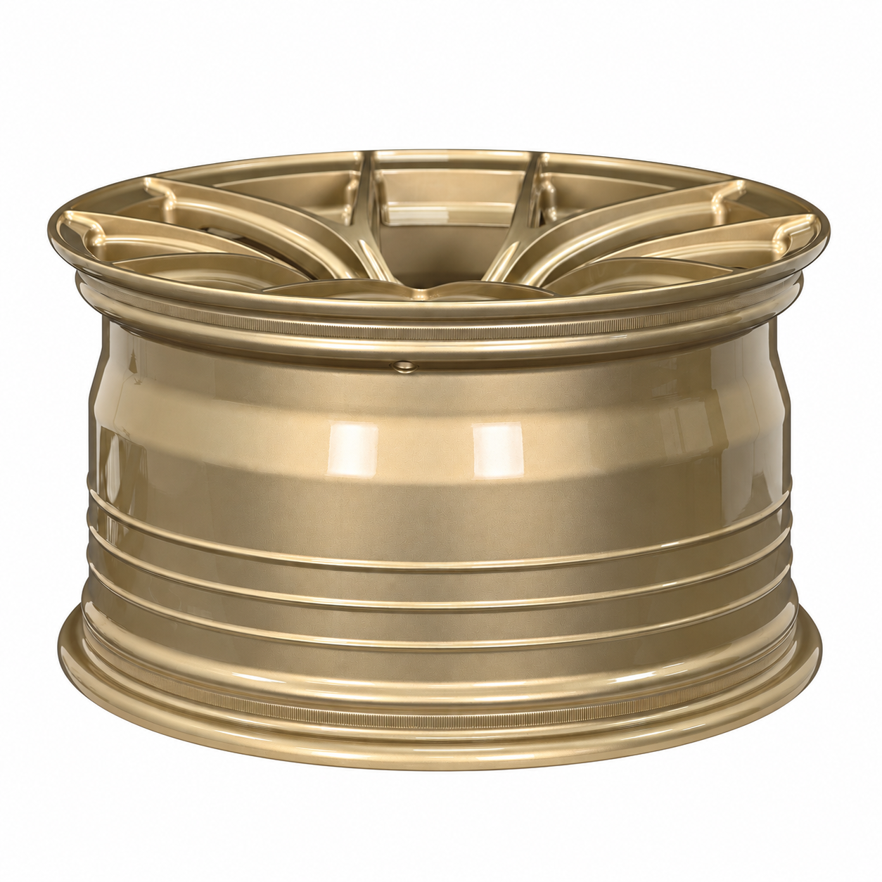 ASPIRA AV-5 19-inch Gold forged wheel barrel view
