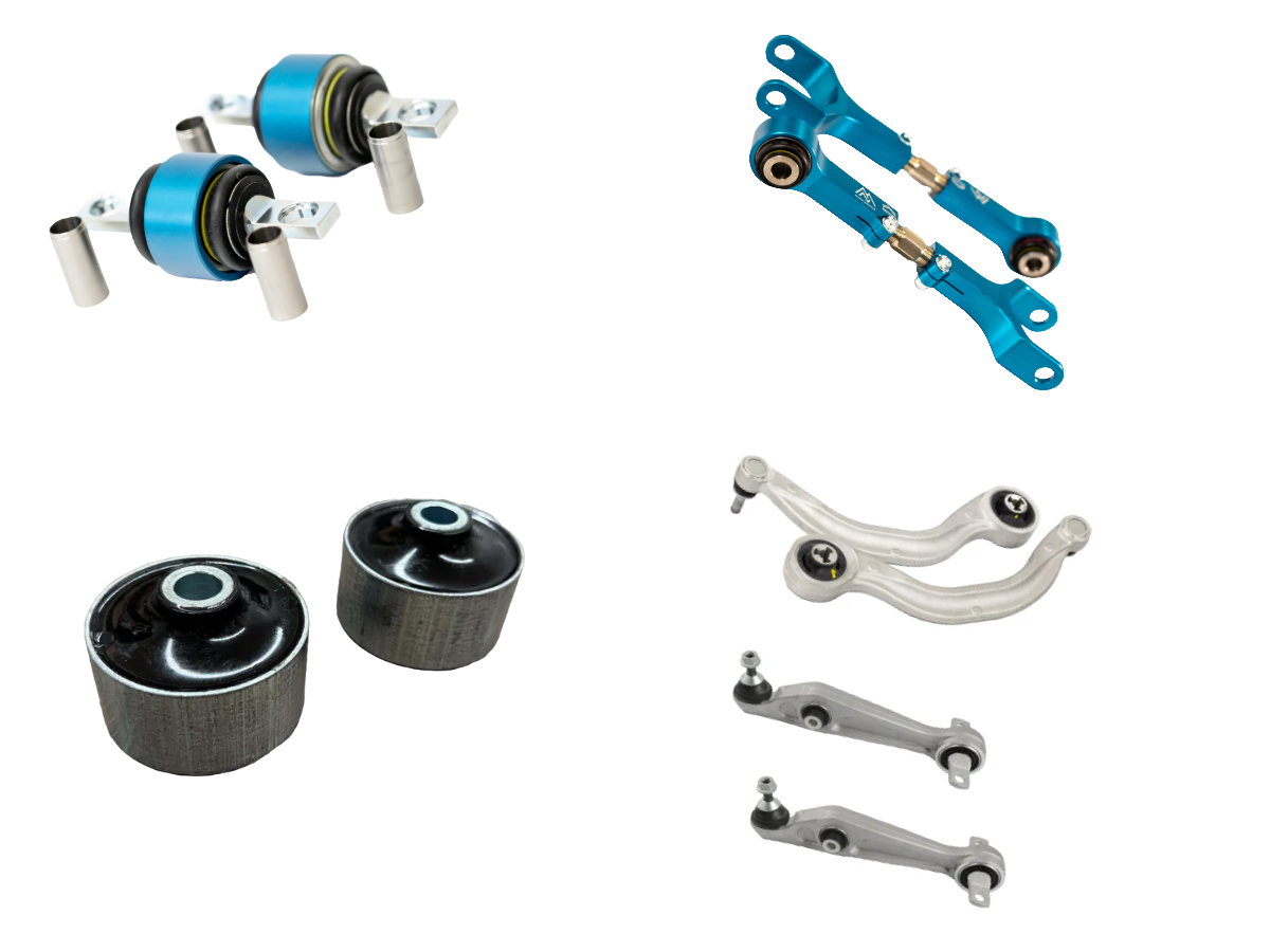 INSTALLED NEW FRONT LOWER CONTROL ARMS UPGRADED BUSHINGS AND REAR CAMBER ARM