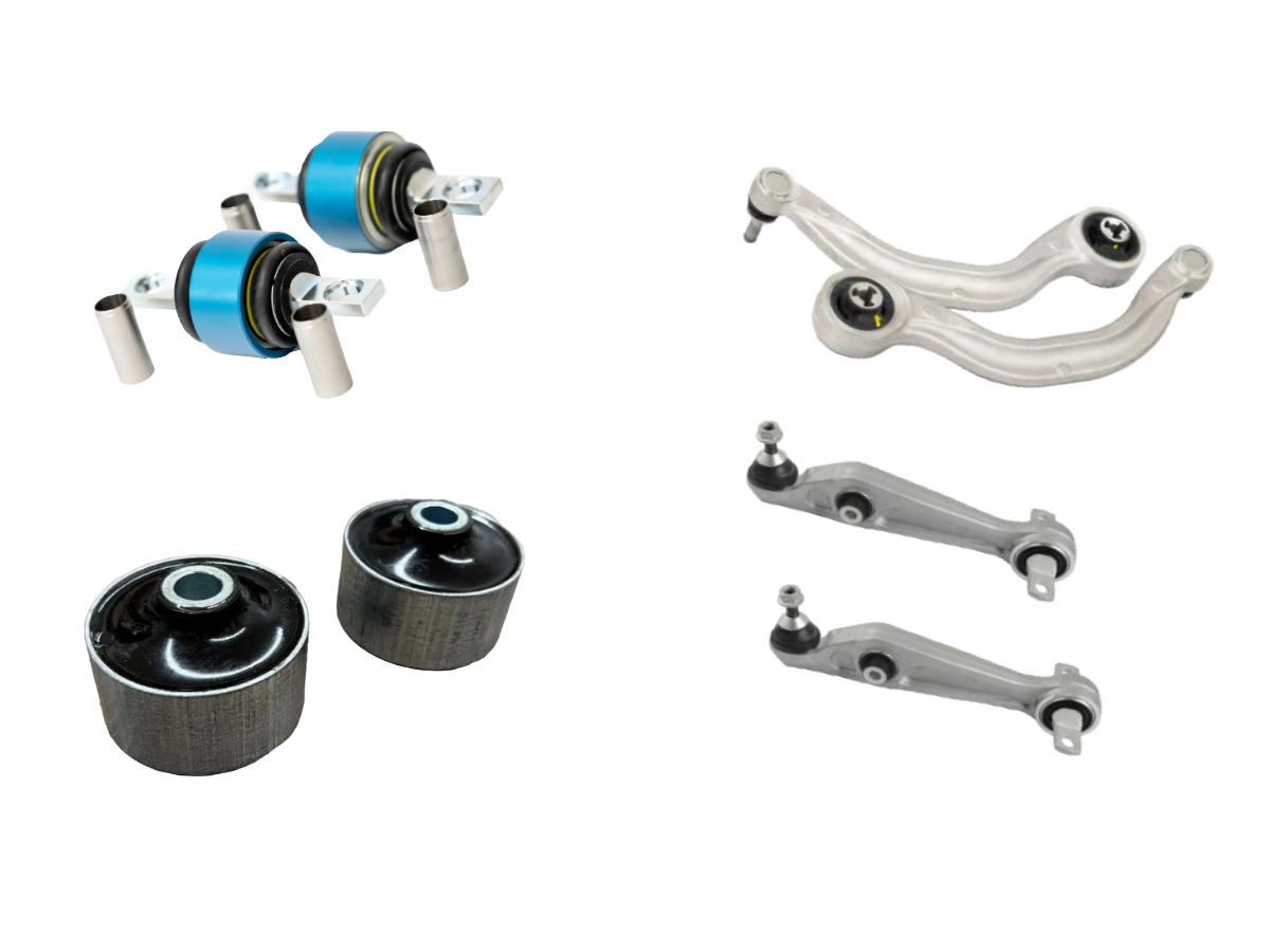 INSTALLED NEW FRONT LOWER CONTROL ARMS UPGRADED BUSHINGS AND REAR CAMBER ARM