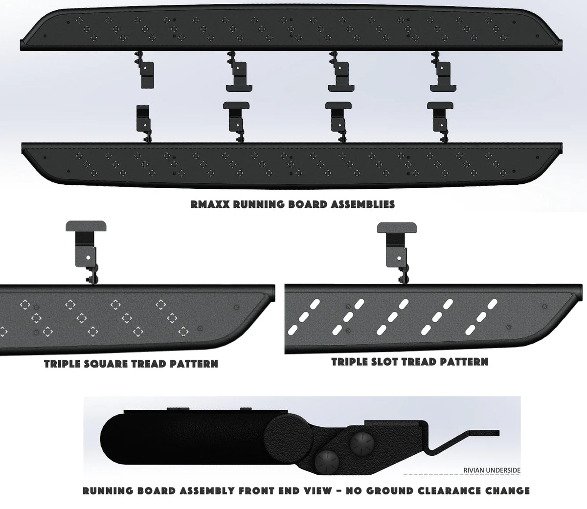 Team 1EV STEEL RMaxx Step Running Boards & Rock Sliders for Rivian R1T