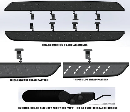 Team 1EV STEEL RMaxx Step Running Boards & Rock Sliders for Rivian R1T